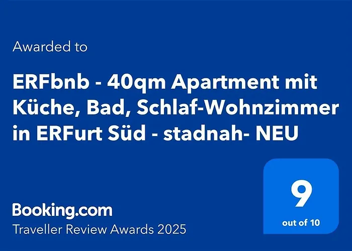 Erfbnb - 40Qm Apartment Mit Kueche, Bad, Schlaf-Wohnzimmer In Erfurt Sued - Stadnah- Neu